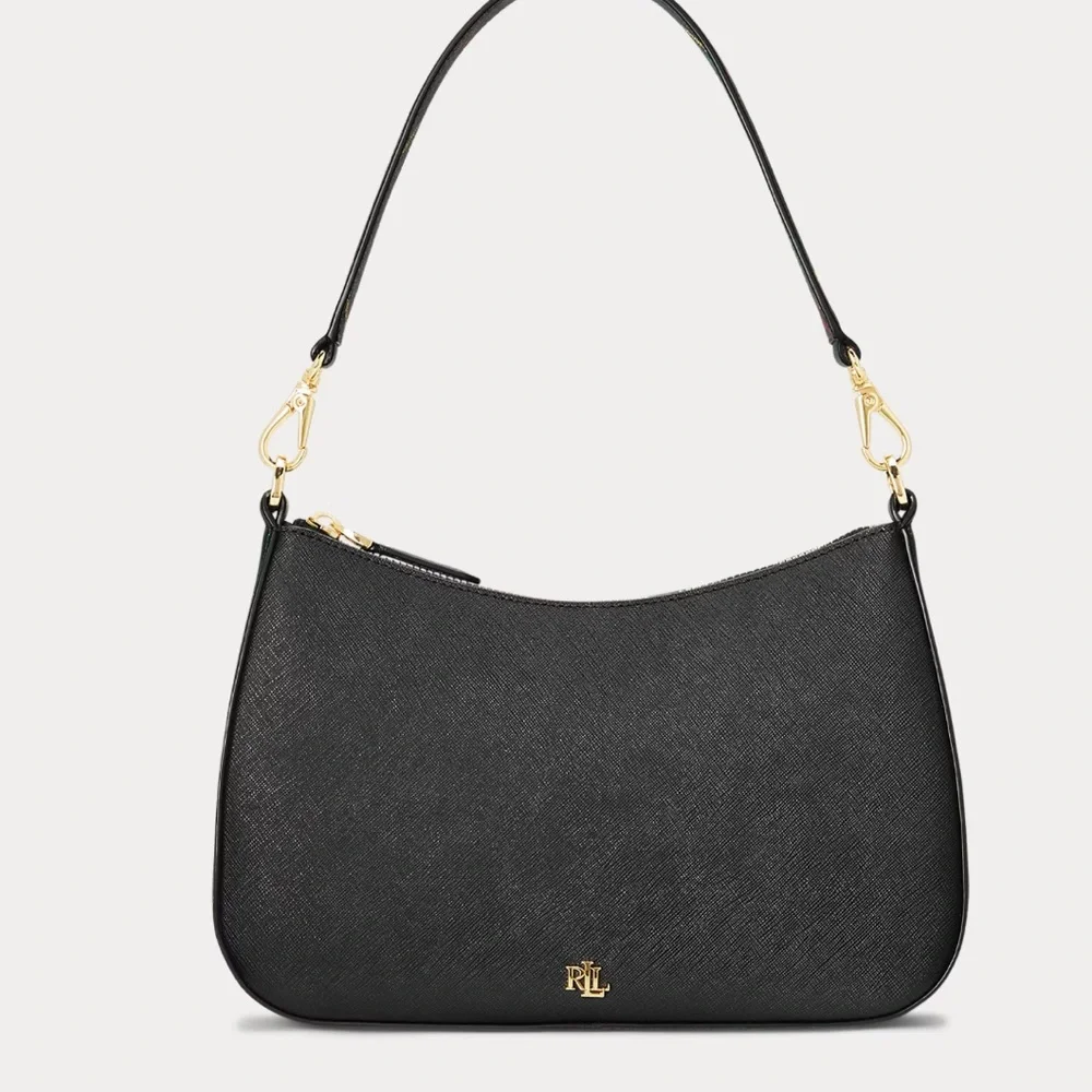 Ralph Lauren Crosshatch Leather Medium Danni plaid bag - Picture 2 of 8